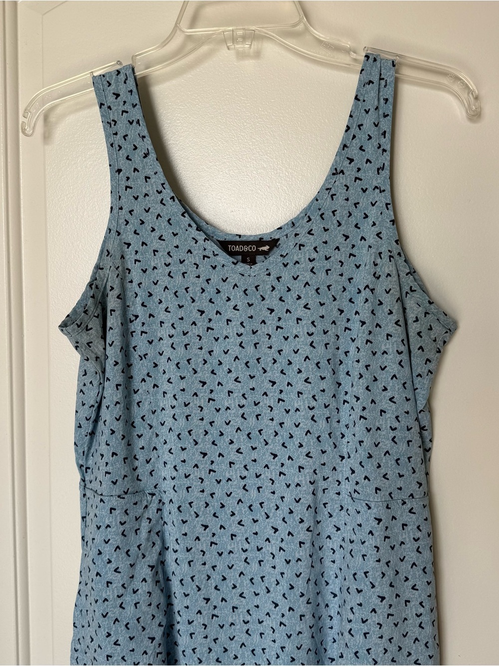 Toad&Co Light Blue Sleeveless Printed Midi Dress with pockets - Picture 2 of 9